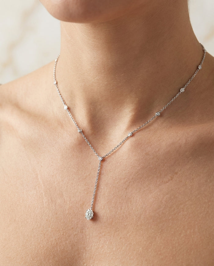 1.52 ct Diamond Necklace — 14k White Gold