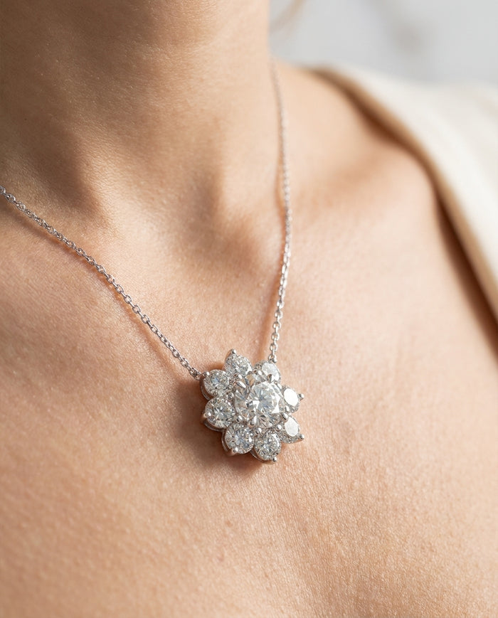 4.8 ct Diamond Pendant — 14k White Gold