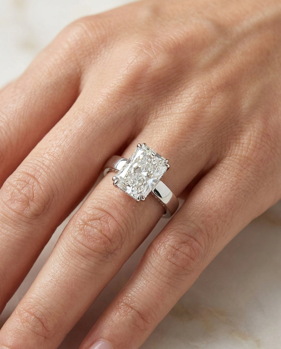 3.94 ct Diamond Ring — 14k White Gold