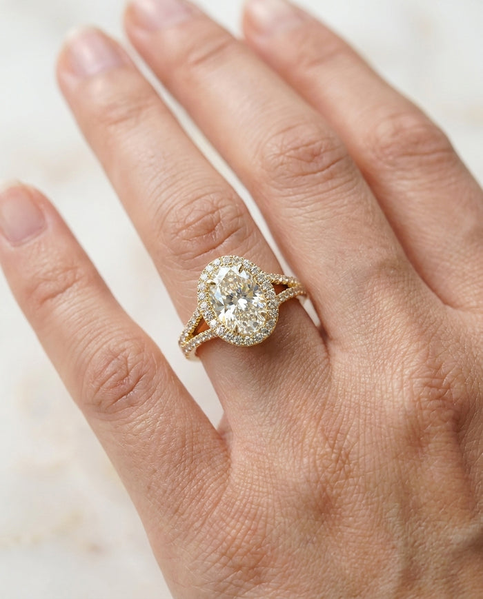 3.68 ct Diamond Ring — 14k Yellow Gold