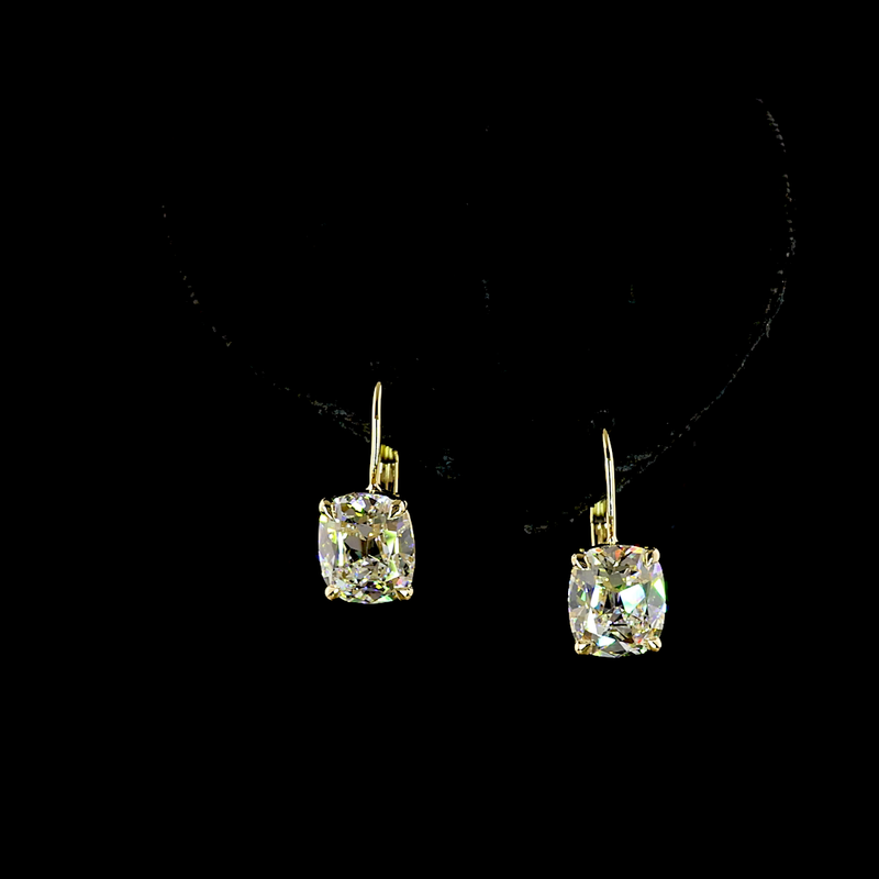 4.07 ct Diamond Drop Earrings — 14k Yellow Gold