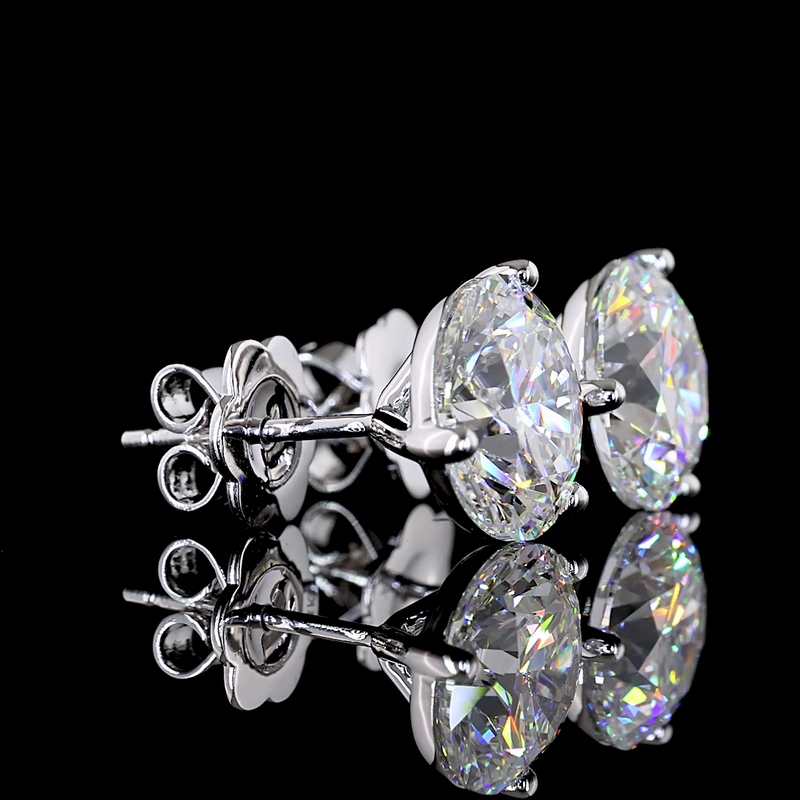 6.29 ct Diamond Earrings — 14k White Gold