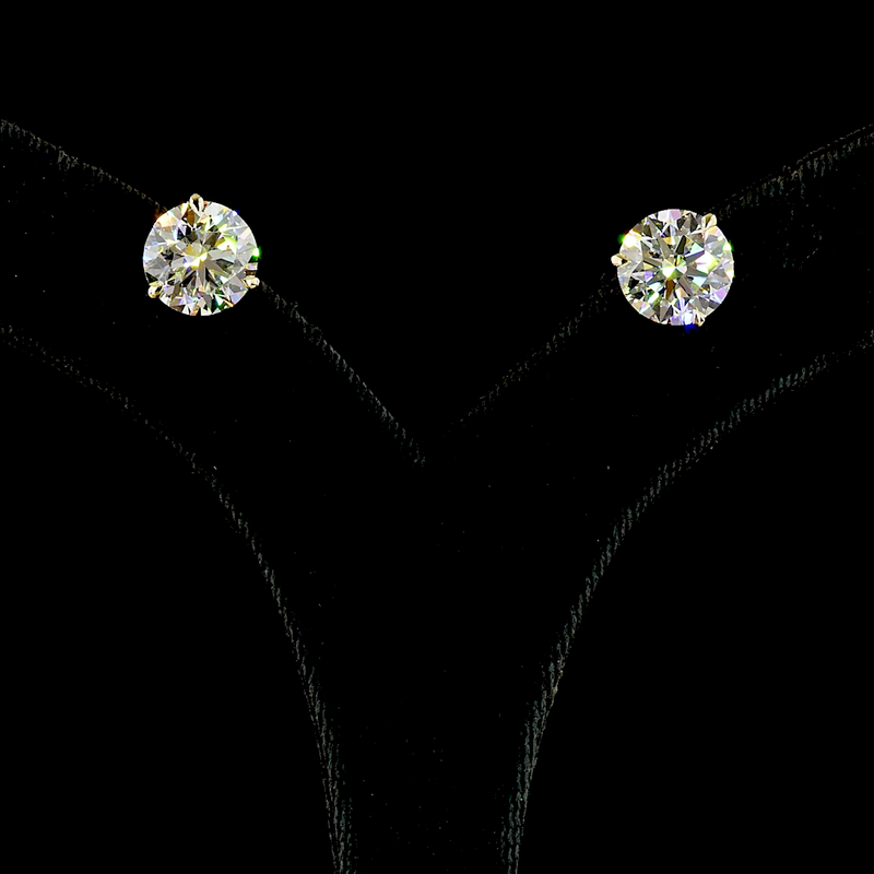 7.01 ct Diamond Earrings — 14k Yellow Gold