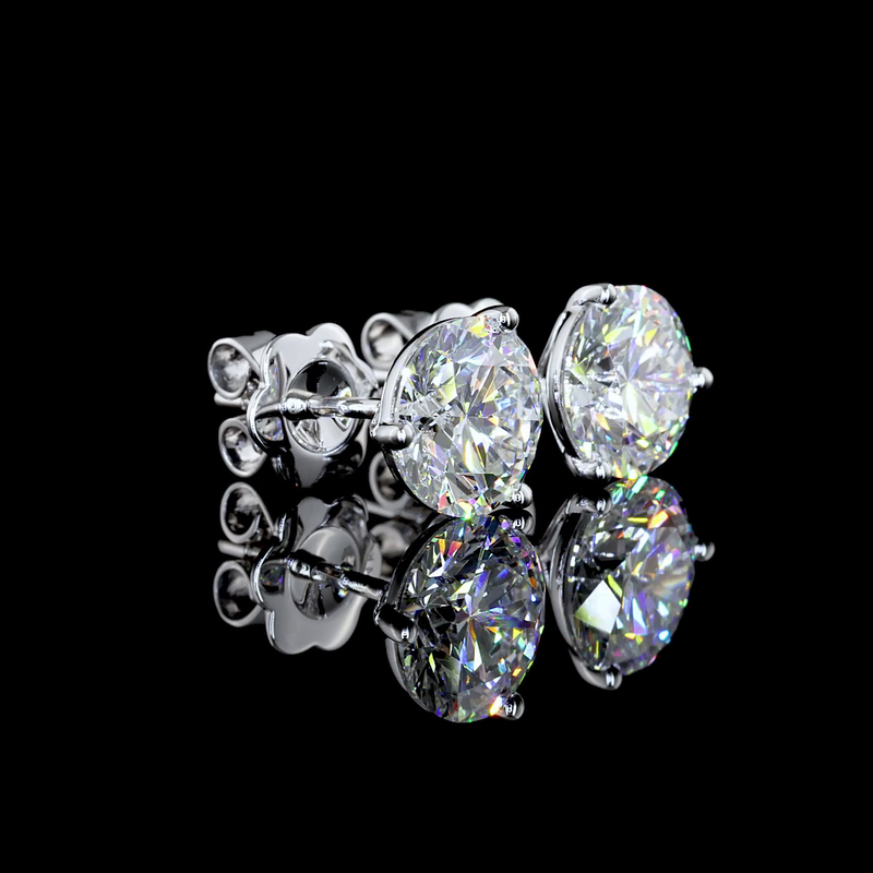 4.18 ct Diamond Earrings — 14k White Gold