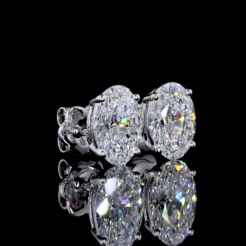 3.4 ct Diamond Stud Earrings — 14k White Gold