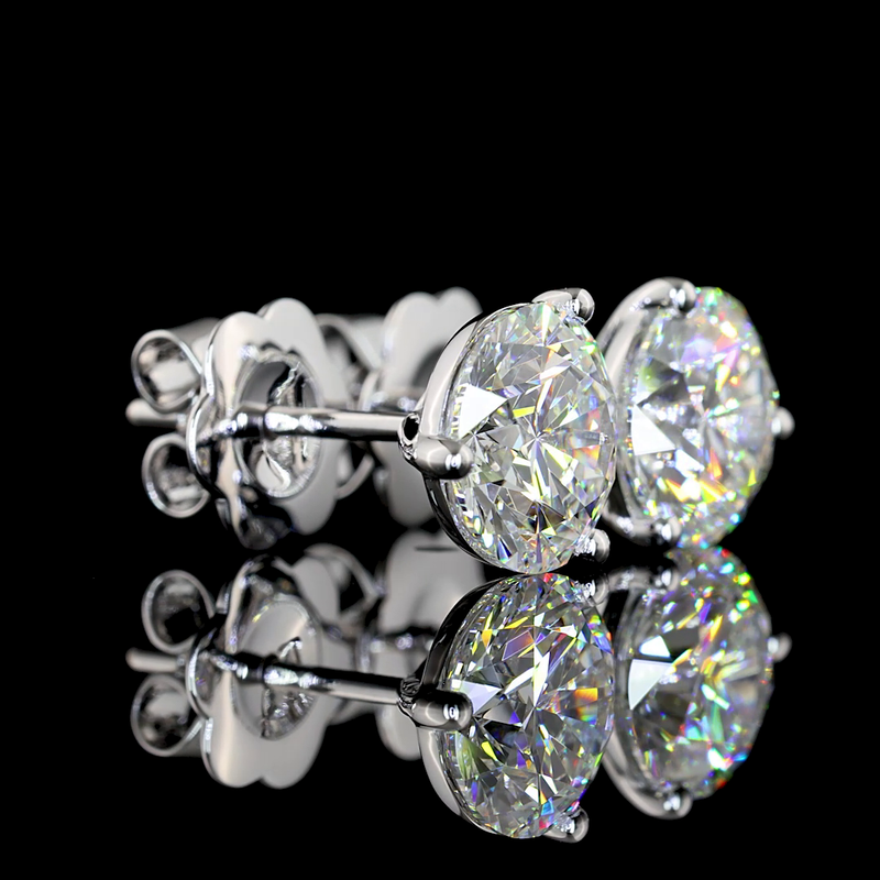 2.85 ct Diamond Earrings — 14k White Gold