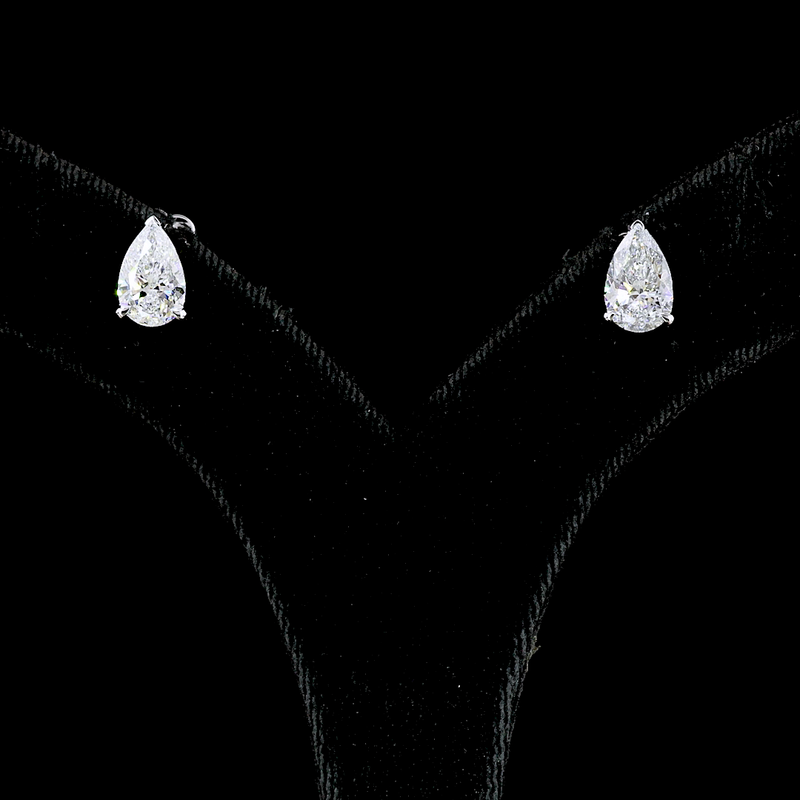 2.48 ct Diamond Stud Earrings — 14k White Gold