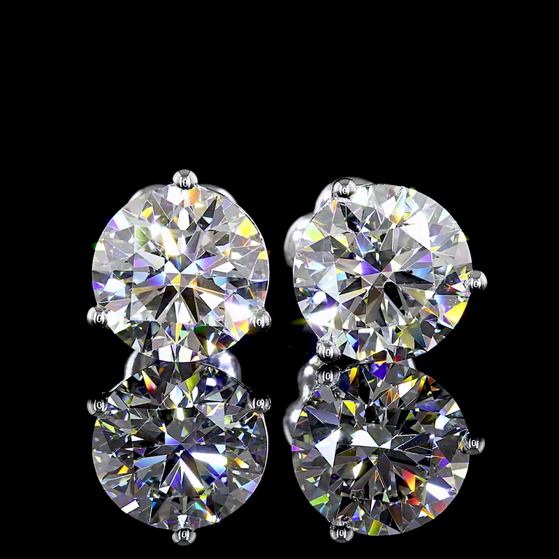 3 ct Diamond Earrings — 14k White Gold