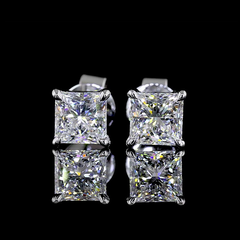 1.01 ct Diamond Stud Earrings — 18k White Gold