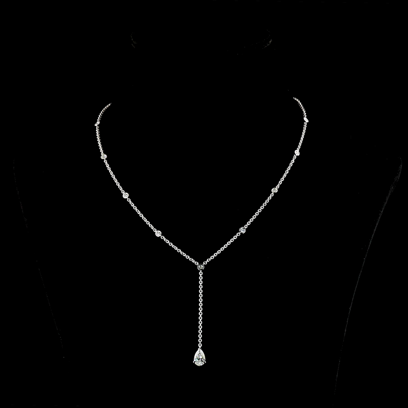 1.47 ct Diamond Necklace — 14k White Gold