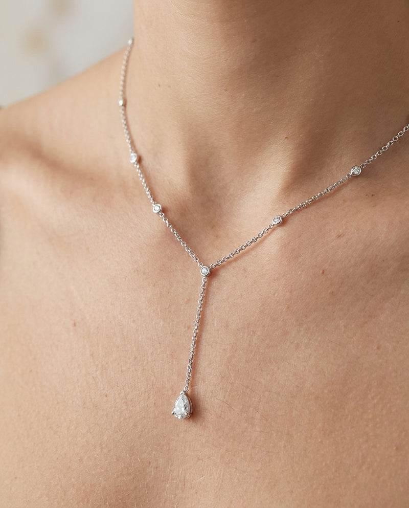 1.47 ct Diamond Necklace — 14k White Gold