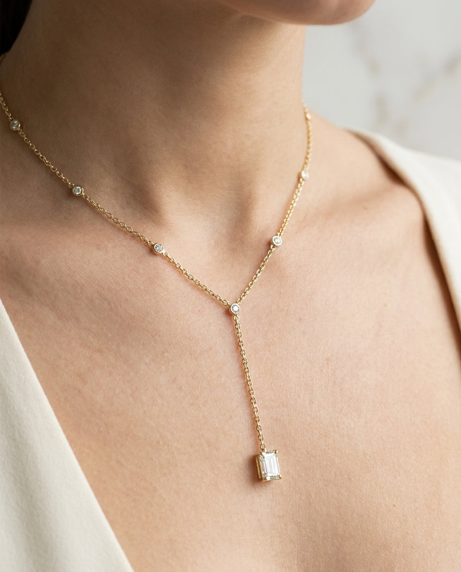 1.42 ct Diamond Necklace — 14k Yellow Gold