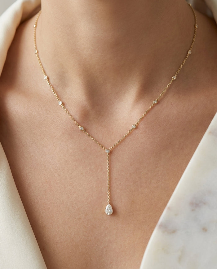 1.46 ct Diamond Necklace — 14k Yellow Gold