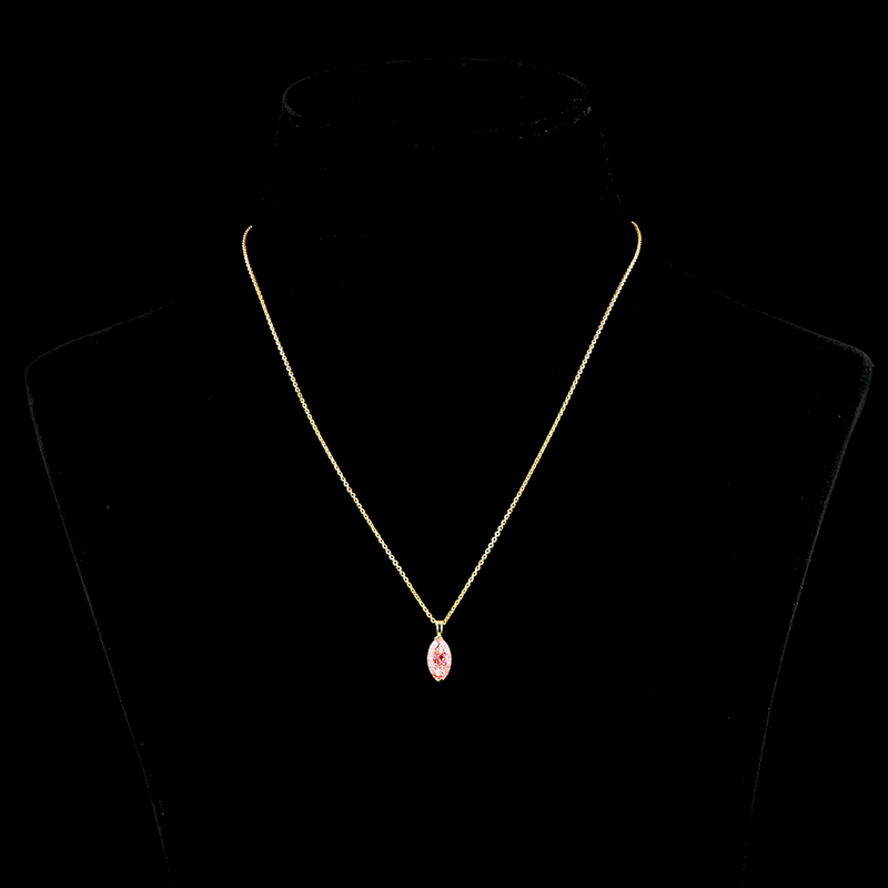 1.53 ct Fancy Vivid Pink Diamond Pendant — 14k Yellow Gold