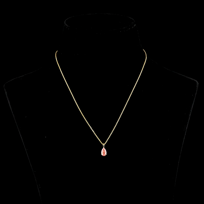1.12 ct Fancy Vivid Pink Diamond Pendant — 14k Yellow Gold