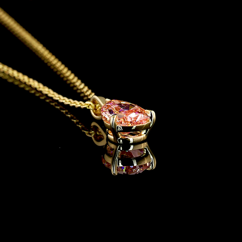 1.12 ct Fancy Vivid Pink Diamond Pendant — 14k Yellow Gold