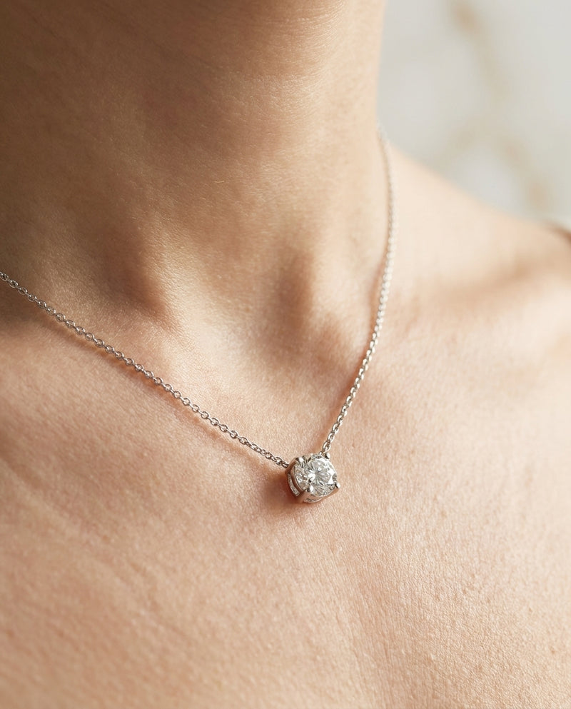 1.5 ct Diamond Pendant — 14k White Gold