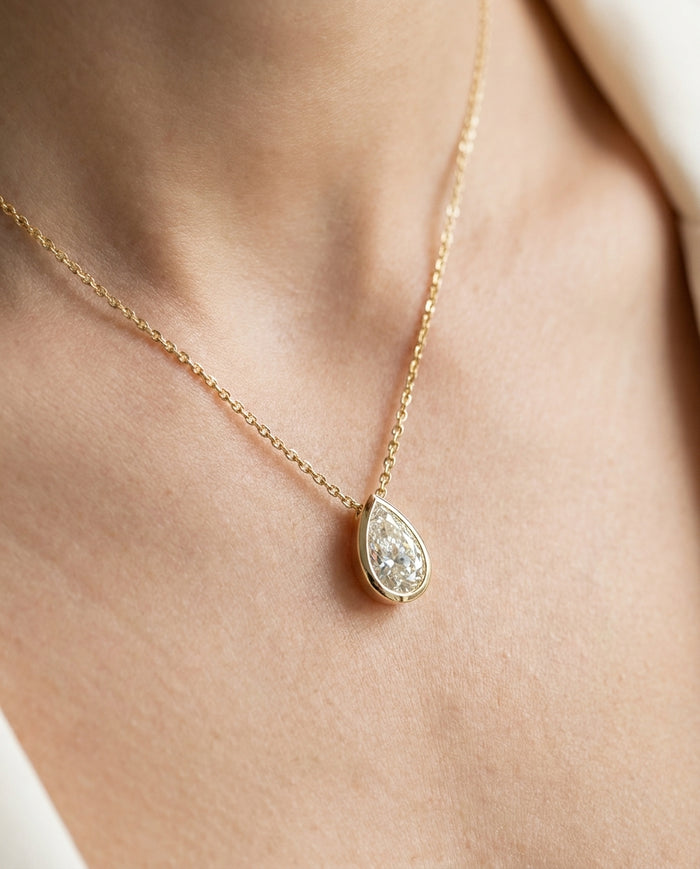 1.55 ct Diamond Pendant — 14k Yellow Gold