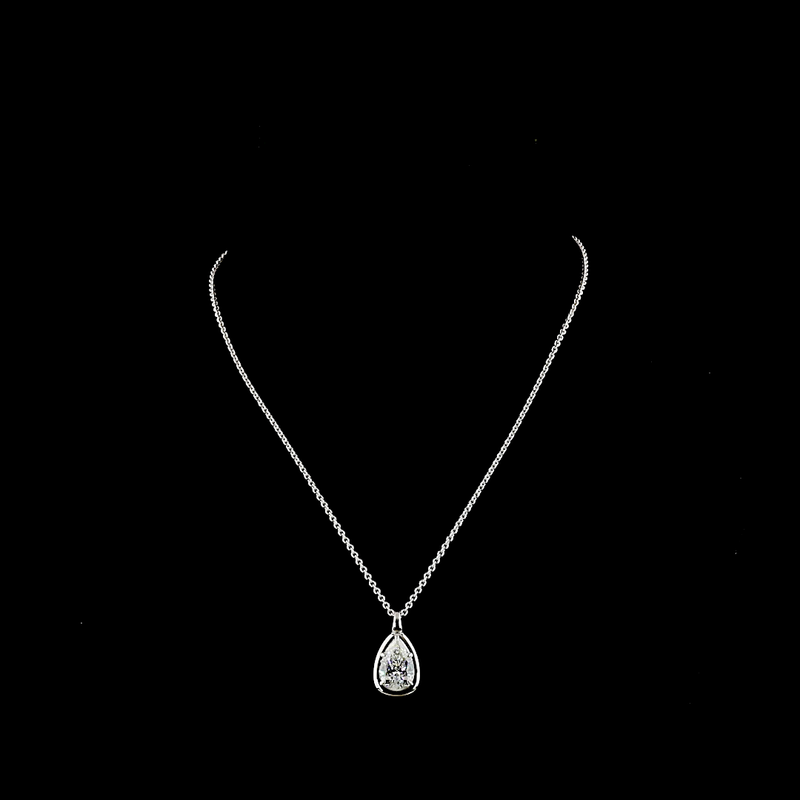 3.56 ct Diamond Pendant — 14k White Gold