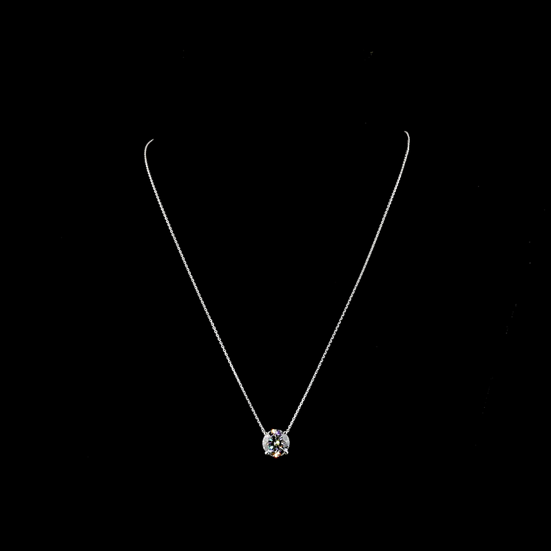 4.07 ct Diamond Pendant — 14k White Gold