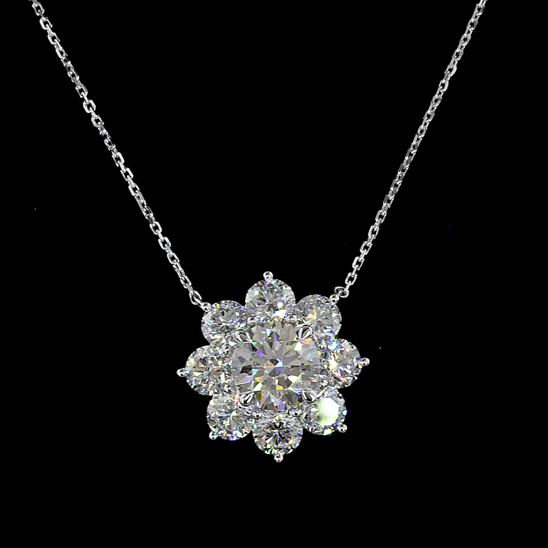4.8 ct Diamond Pendant — 14k White Gold