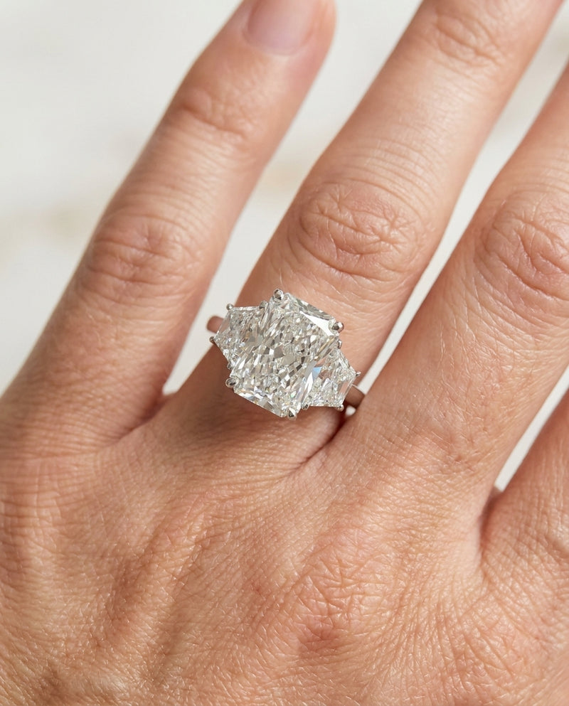 11.31 ct Diamond Three-Stone Ring — 14k White Gold