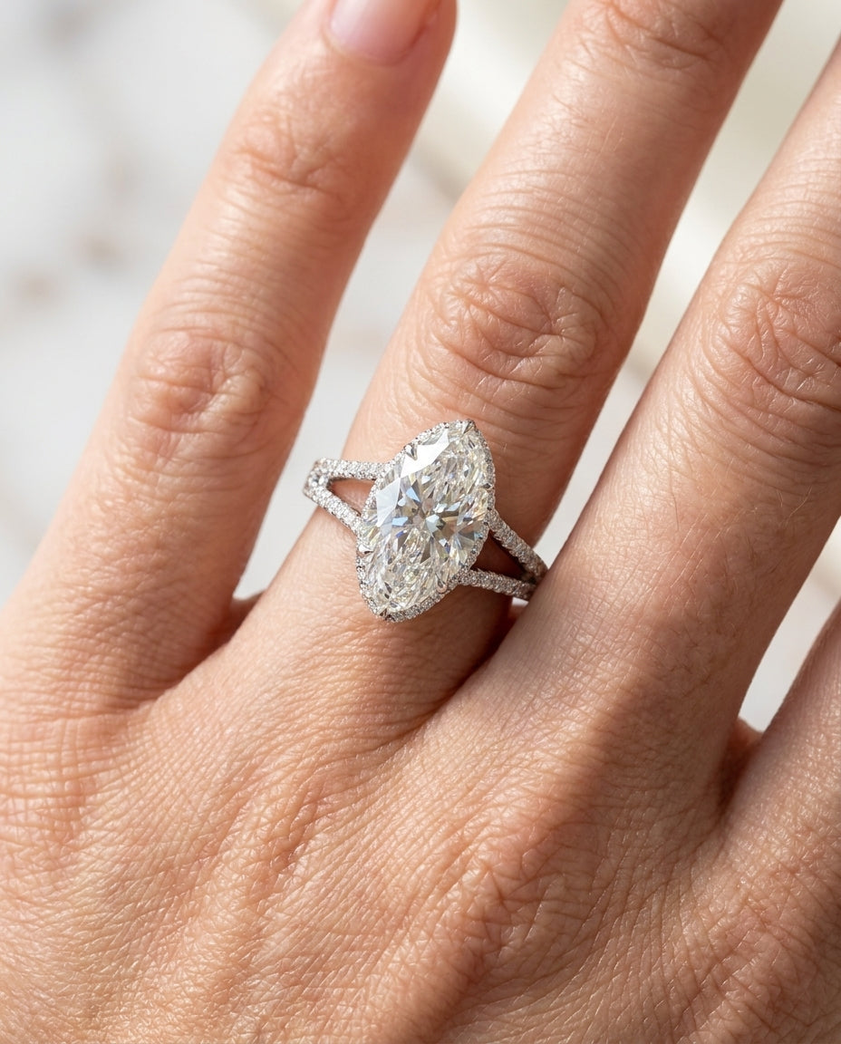5.18 ct Diamond Ring — 14k White Gold