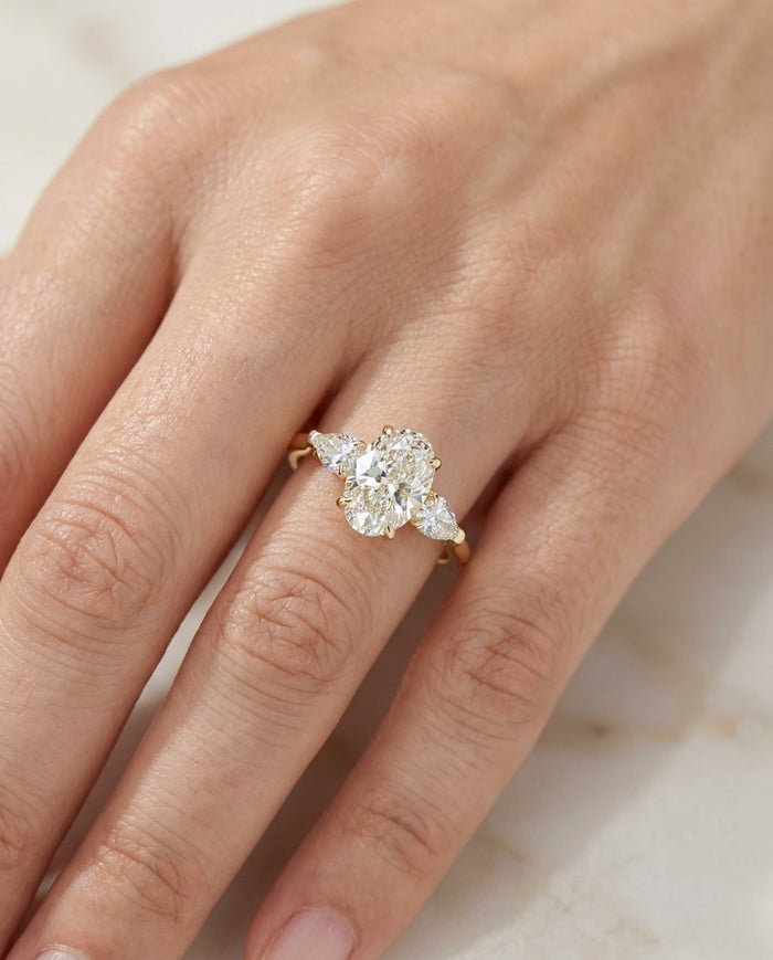2.05 ct Diamond Three-Stone Ring — 14k Yellow Gold
