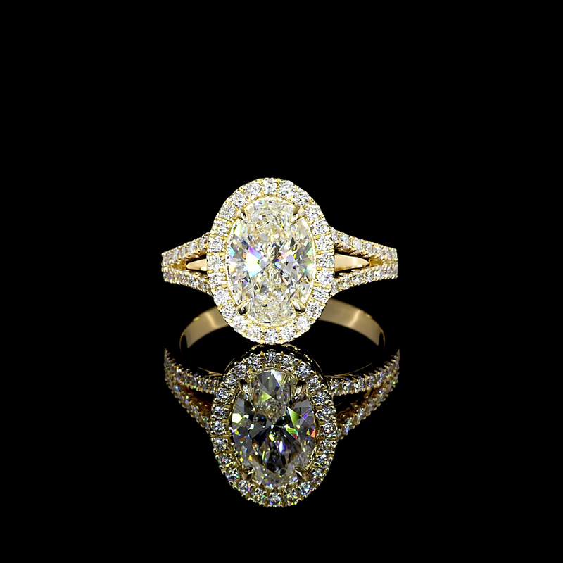 3.68 ct Diamond Ring — 14k Yellow Gold
