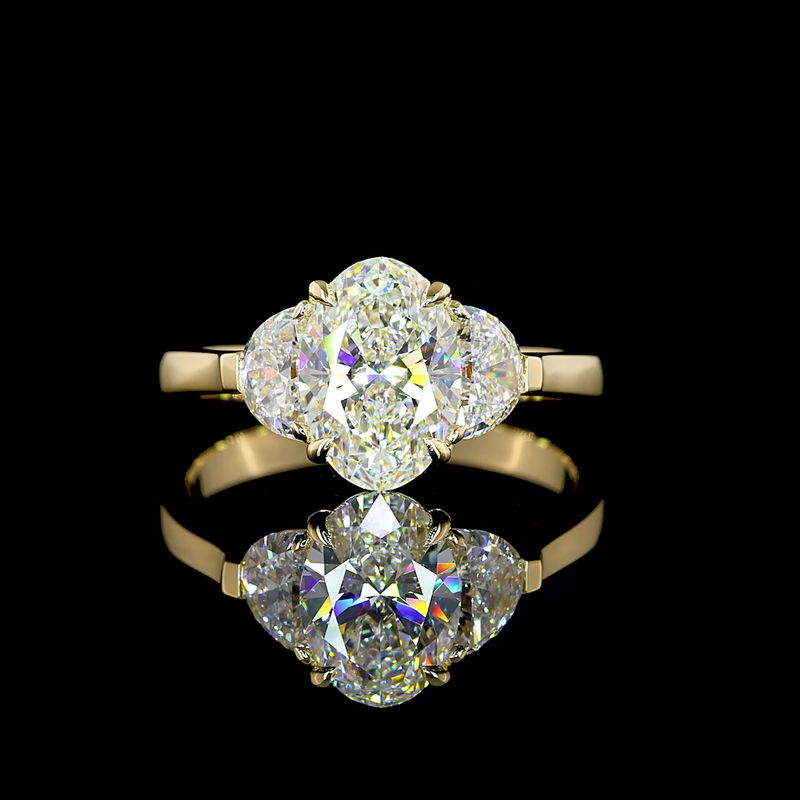 2.15 ct Diamond Three-Stone Ring — 14k Yellow Gold