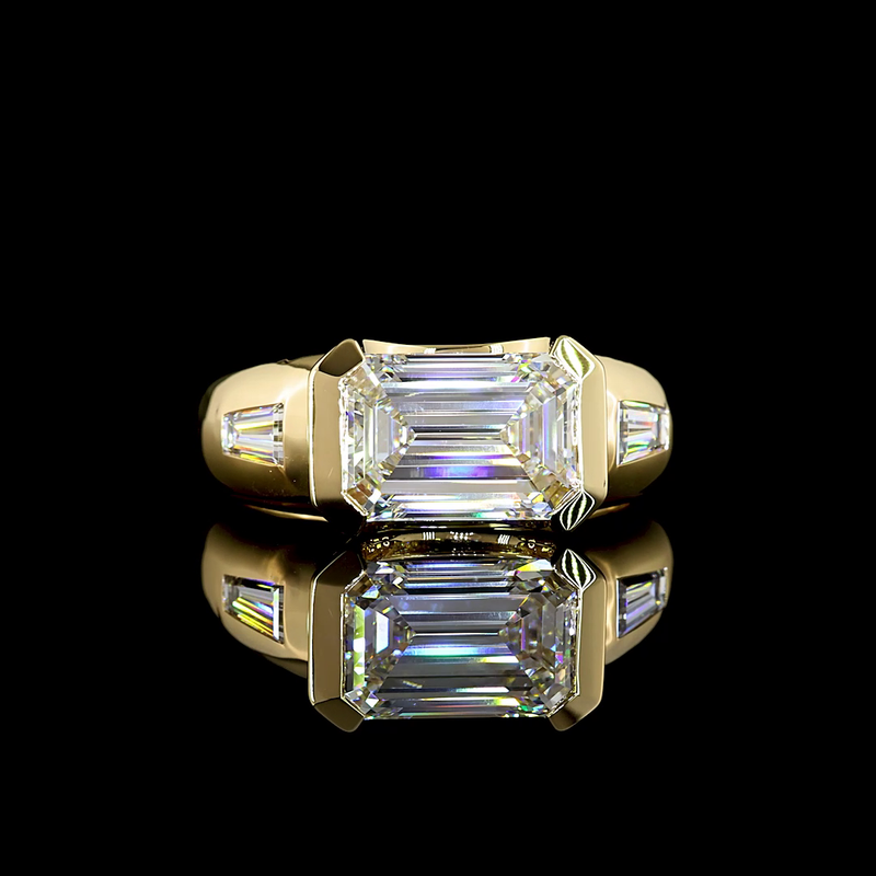 3.39 ct Diamond Three-Stone Ring — 14k Yellow Gold