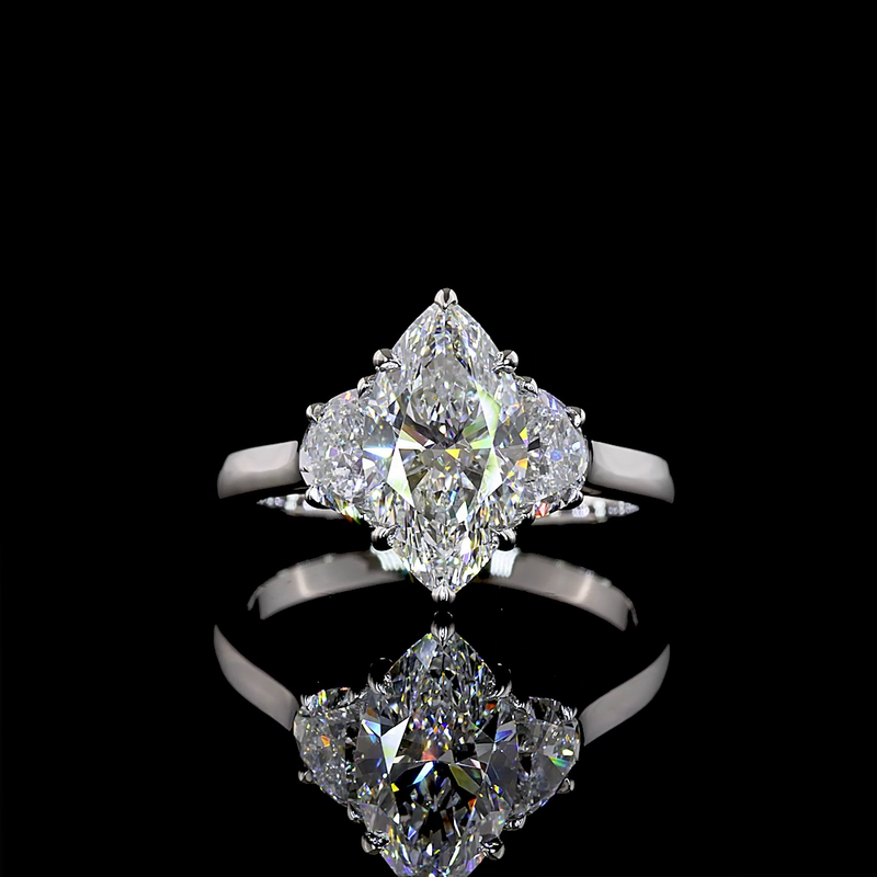 2.65 ct Diamond Three-Stone Ring — Platinum