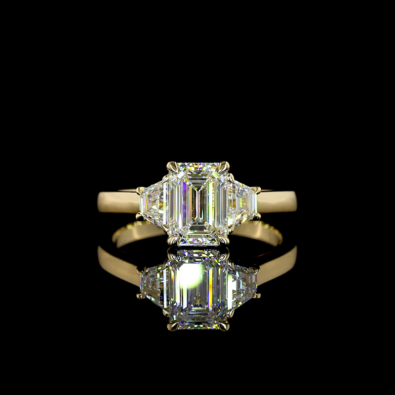 1.74 ct Diamond Three-Stone Ring — 14k Yellow Gold