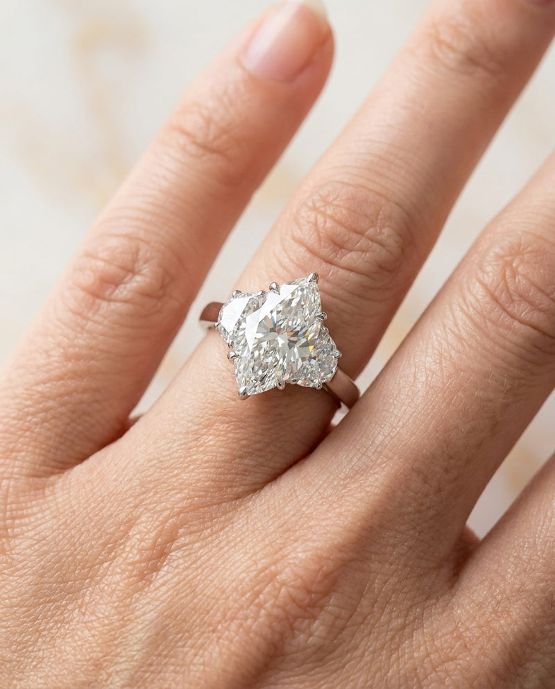 2.65 ct Diamond Three-Stone Ring — Platinum